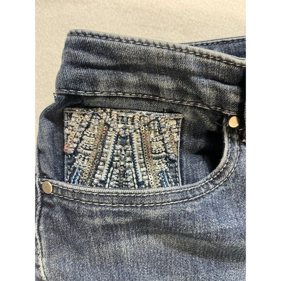 Embellished Silver Bling Pocket C Banks 8 Petite Cottage Boho Western  Straight - Picture 4 of 6